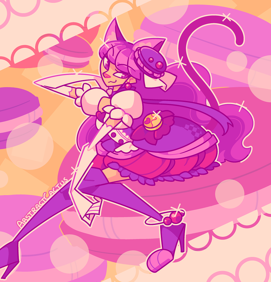 Cure Macaron from Precure looking smug.